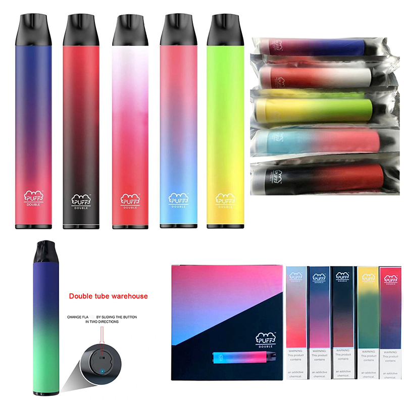 

fashion Puff Double 2 in 1 Disposable Vape Pen Kits 2000 Puffs cigarettes 900mAh Battery 6ML Vapor Pod Device eCigs Puffbars Vapes