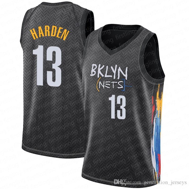 

James 13 Harden Kevin 7 Durant Jersey BrooklynNetsKyrie Jersey Irving Black 72 Biggie Basketball Jerseys 2020 2021 Men New Devin, Black;red