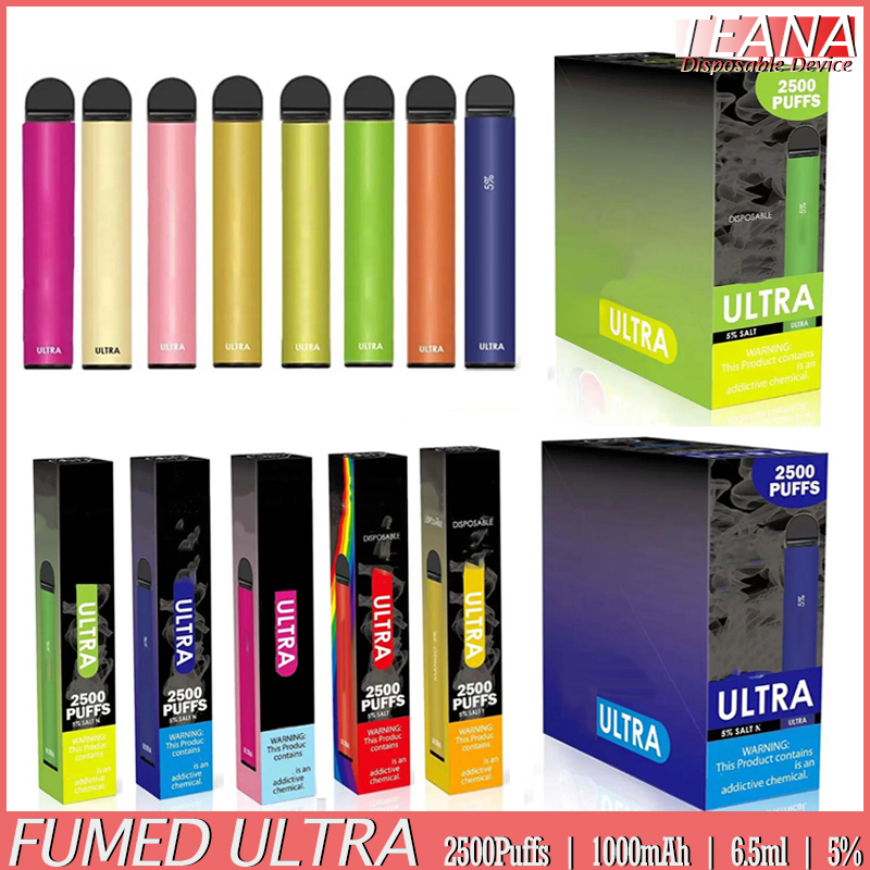 

Fumed Ultra Disposable Vape E Cigarette 2500 Puffs 1000mAh 8ml Pre-filled Pods Cartridges Starter Kit Vaporizers Electronic Cigarettes Bars Vapes