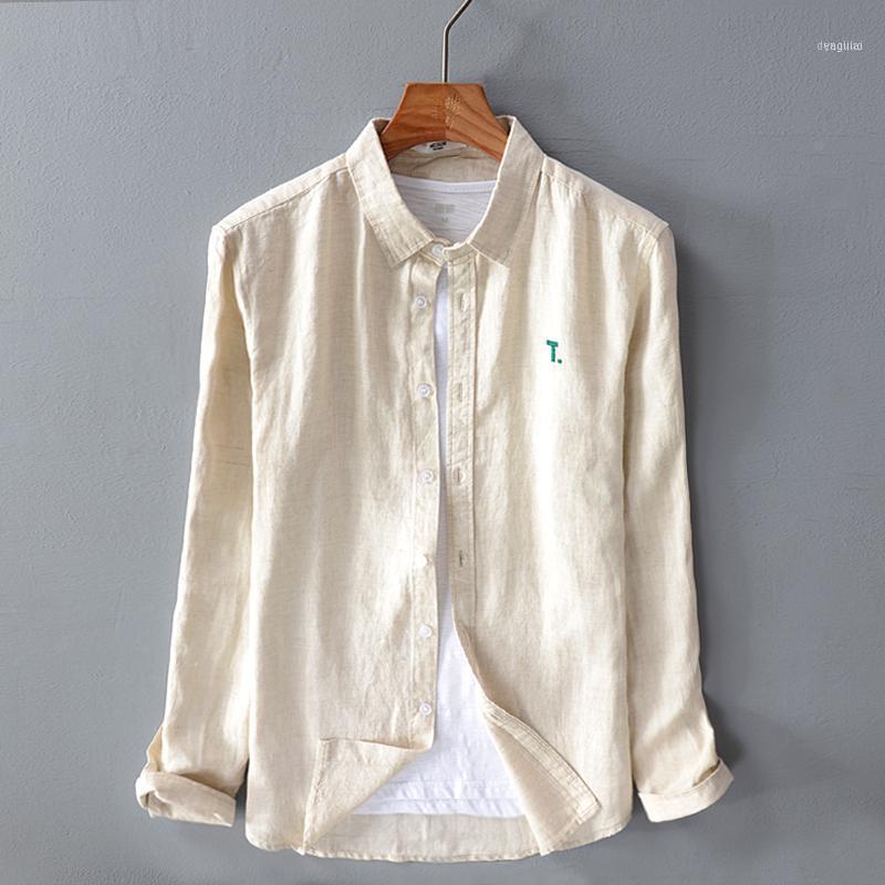 

Pure Linen Shirts For Men Long Sleeve Fashion Mens 20120 Summer Slim Cotton Linen1