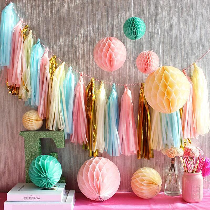 

Party Decoration Colorful Paper Tassel Wedding 35cm Curtain Children's Birthday Background Room Decor