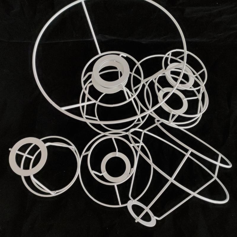 

Lamp Covers & Shades E27 E14 Circular Lampshade Frame For Table Chandelier White Iron Indoor Lighting DIY Free Adapting Ring Frames