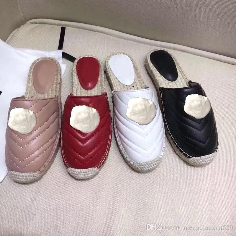

Classic platform slippers Summer hotel Lazy woman leisure slippers Flat Metal woman Shoes 100% Leather lady slippers Large size us4-10 41-42, Black