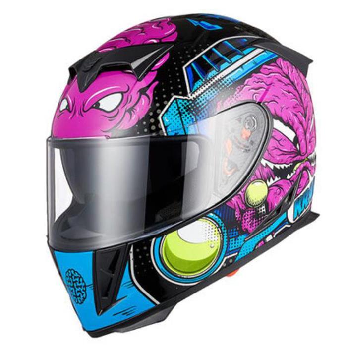 

Jiekai Motorcycle Helmet Racing Personality Riding Helmet Summer Anti-fog Men and Women Locomotive Four Seasons Double Mirror Full Face Helmet, Same photo