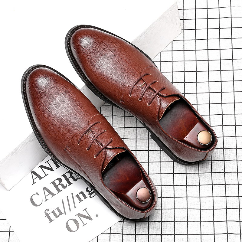 

Men Brown Formal Shoes Pointed Toe Business Leisure Black Office Career Trending Zapatos Male Wedding Dress Party 38-44 ZYD-3083