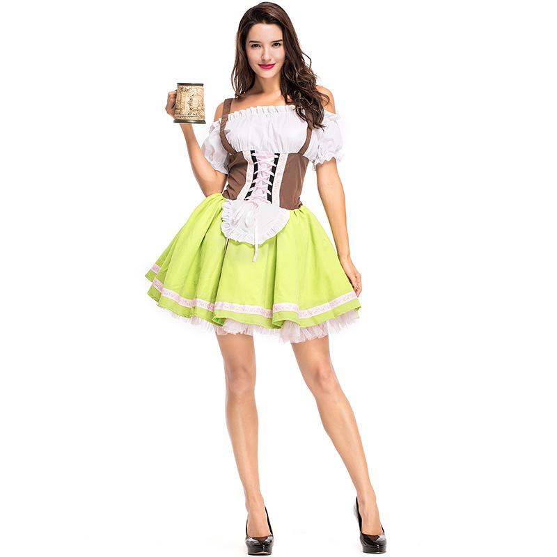 

Sexy Costumes Plus Size Green German Beer Girl Costume Women Bavarian Oktoberfest Waitress Barmaid Carnival Outfit Halloween, Black