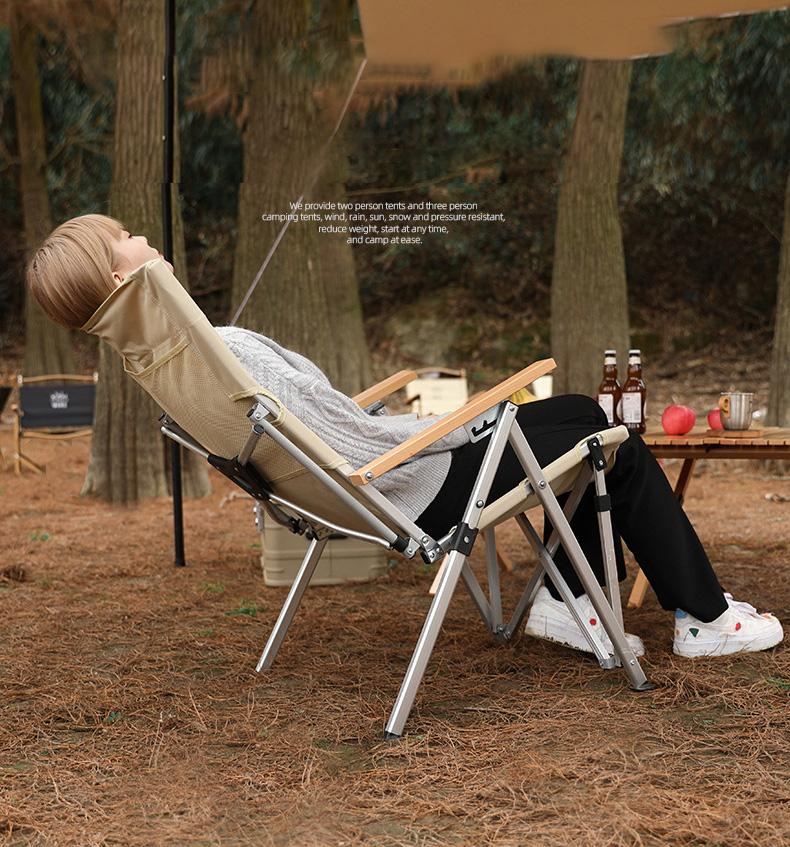 

Camp Furniture Outdoor Folding Recliner Three-Speed Adjustable Long Back Chair Office Lunch Break Bed Camping Picnic Beach Relaxation