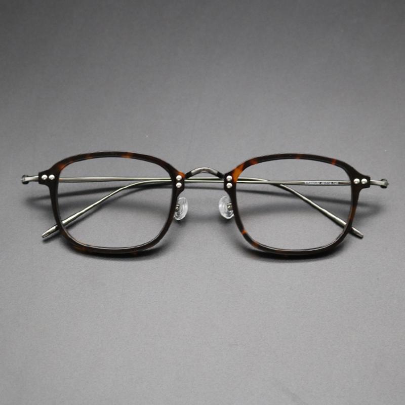 

Fashion Sunglasses Frames ELECCION Acetate Rim Titanium Temple Square Full Frame Men Spectacle Optical Glasses Male Myopia Prescription Eyeg