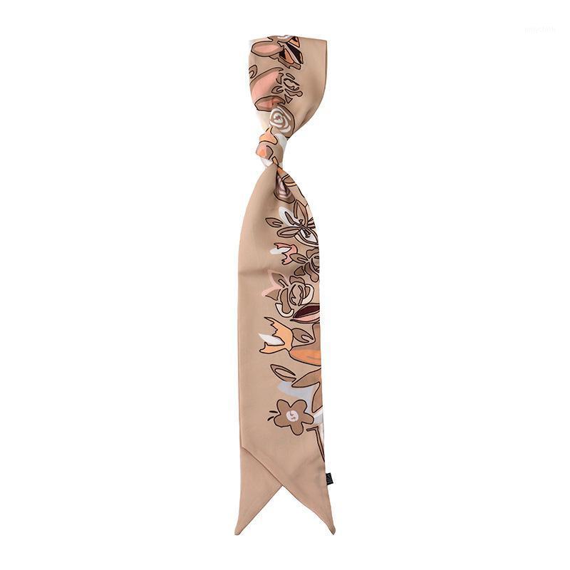 

Scarves 2021 Summer Tom And Jerry Match Color Small Strip Cartoon Design Pure Fresh Adornment Silk Scarf For Women