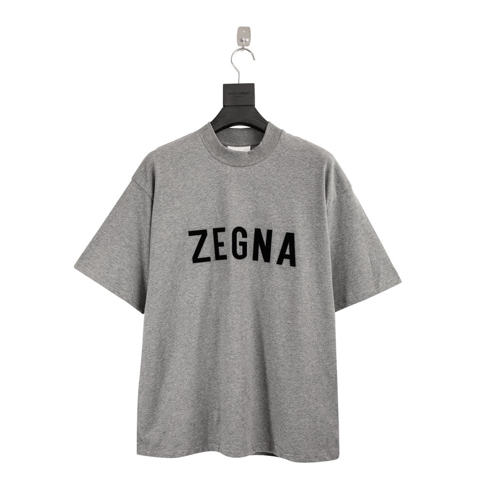 

fog of of fear version The God correct x Zegna co branded flocked short sleeve T-shirt, White;black
