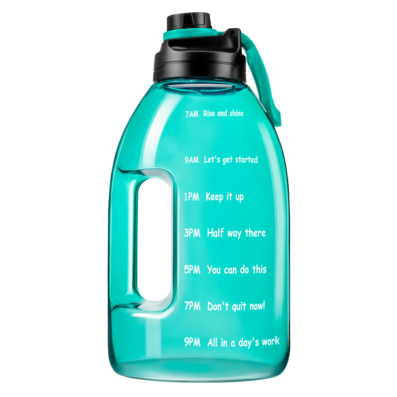 

D05 Large-capacity Graduated Plastic Water Bottle 1 Gallon Green