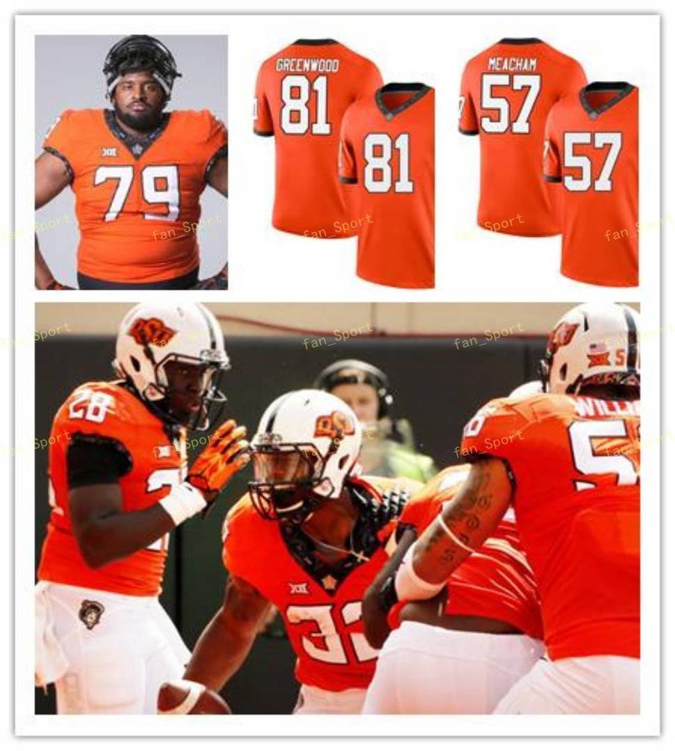 

NCAA College Jerseys Oklahoma State Cowboys 3 Brandon Weeden 21 Barry Sanders 24 Tyreek Hill 34 Thurman Thomas 7 LD Brown Custom Football Stitched, As
