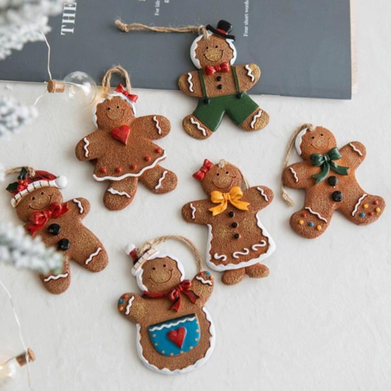 

Christmas Decorations 2022 Navidad Resin Gingerbread Man Pendant Tree Ornaments For Home Year Gift