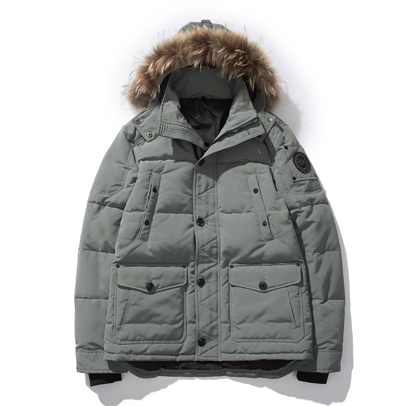 

Increase the thickened youth fashion brand white duck down jacket, warm outdoor stormsuit men, Black