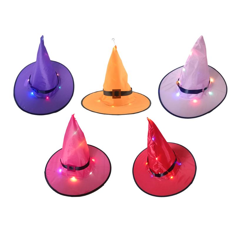 

Party Hats 5pcs Performance Glowing Witch Hat Creative Garden Ornaments