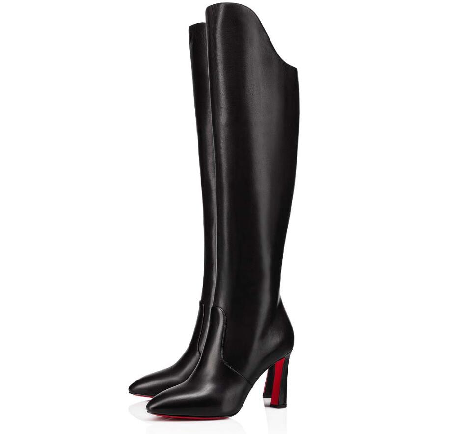 

Winter Luxury Eleonor Botta Tall Boots Elegant Brands Red Bottom Boot Women Pointed Toe High Heels Lady Long Knee Booty LadIES Fashion Booties EU35-43