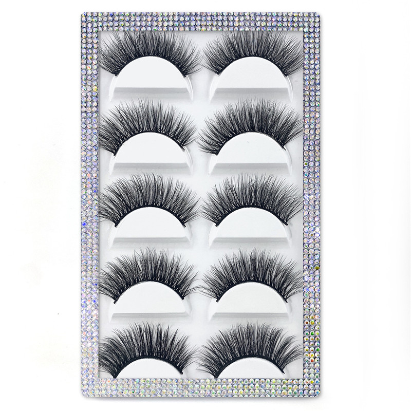 

5 Pairs 3D Faux Mink Eyelashes Wholesale Natural Long Thick Fluffy False Eyelash Lash Extension Supplies Makeup