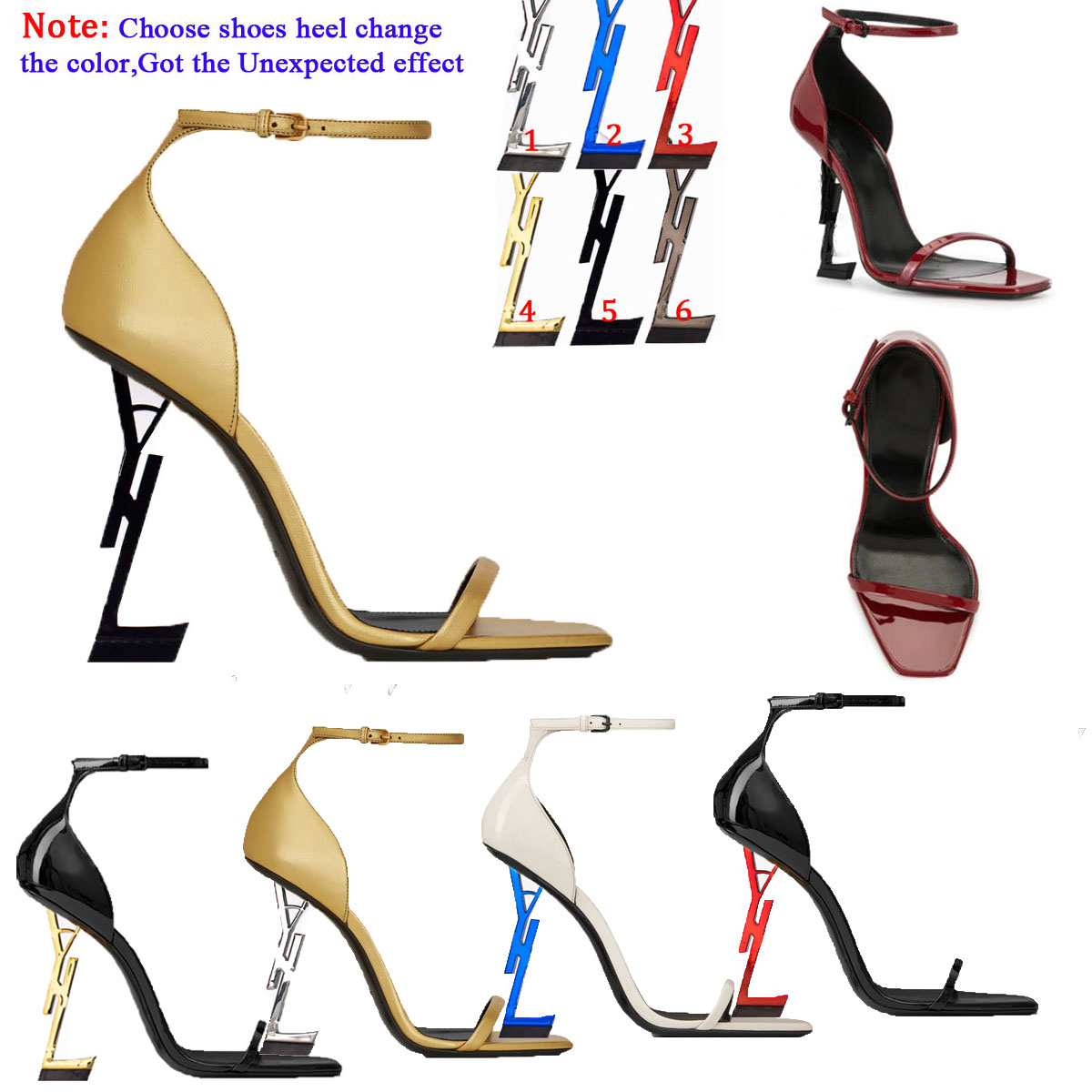 

Ý S I Paris Metal Letters Luxury Designer Brand High Heels Dress Shoes Women Fashion Sexy Open Toe Super Highs Heel Sandals Bridal Wedding Banquet Shoe With box, Sl1123