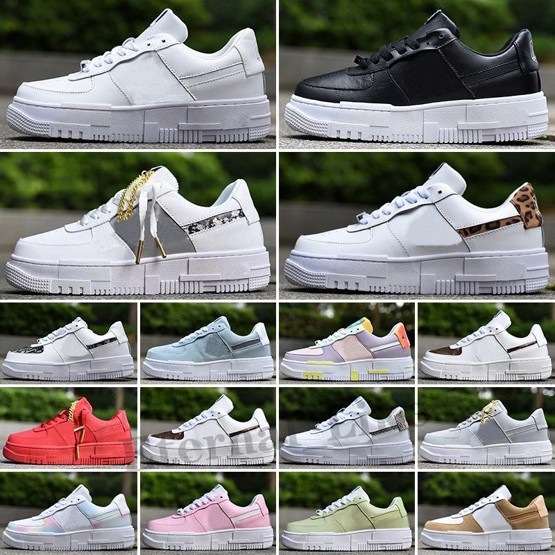 

Pixel Gold chain Low mens shoes Desert Sand Fresh Salmon Heel Sail tan Snake platform black white Leopard men women trainer sports sneakers, Color 25