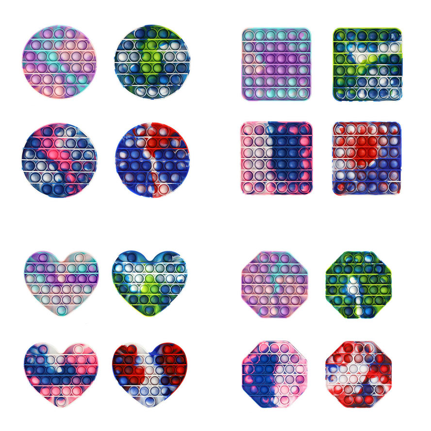 

Push Pop Fidget Toys for children Party Supplies Rainbow Bubble Sensory Autism Special Needs Stress Reliever It Squeeze Sensorys Toy Kids Family