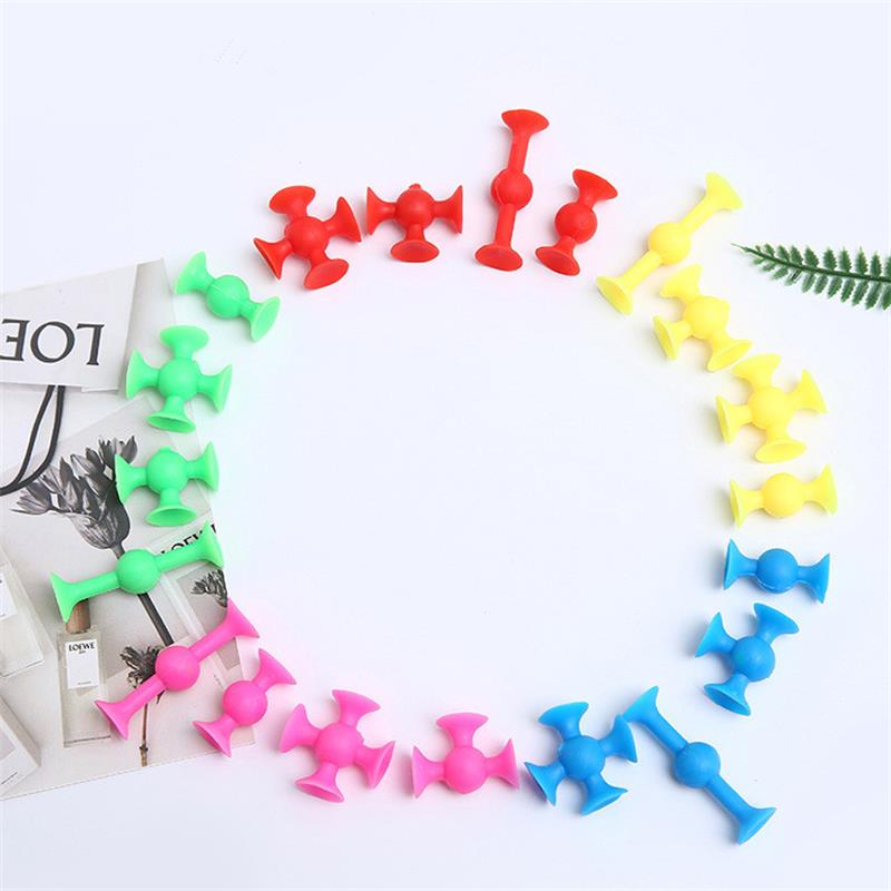 

1000pcs Kids DIY Creative Cartoon Plastic Toys 5 Colors Sucker Children Action Figures Toy Brain Imagination Splicing Suction Toy