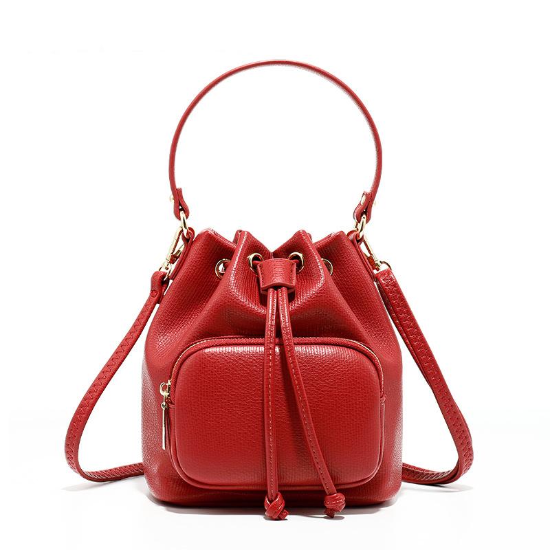 

Evening Bags Fashion Simple Handbags For Women Large Capacity Drawstring Shoulder Crossbody Female Casual Daily Shopper Tote B676, Red