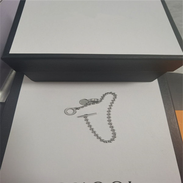 

2021 Fashion Designer Women's Jewelry Bracelet Silver Stainless Steel Beaded Bracelet with Gift Box, Black