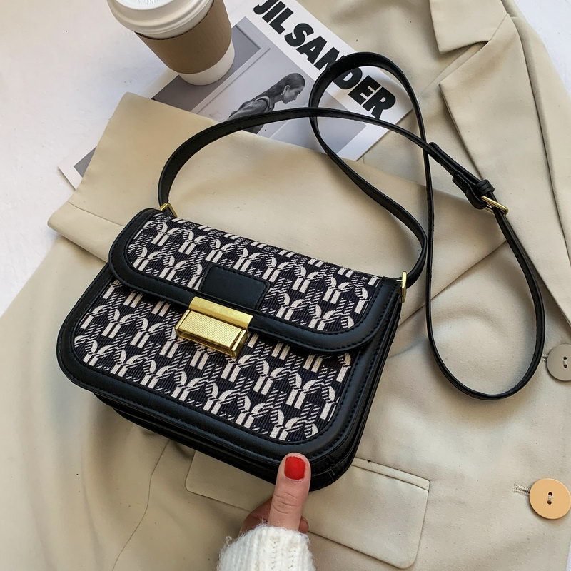 

Brand Original Design HOT Fashion Crossbody Bags 2021 Retro Plaid Shoulder Bag Wide Shoulder Strap Messenger Bag
