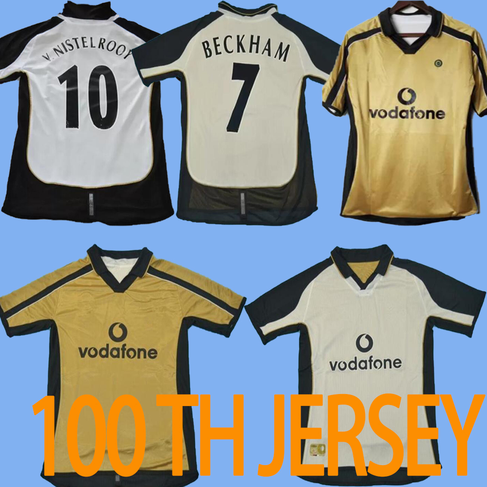 

Manchester Retro M-u 100th United man utd Anniversary Edition -2XL (Can be worn on both sides) soccer jerseys, Black