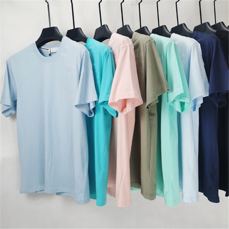 

Men's T-shirts printed on cotton Loose casual couple polo shirt Outdoor simple fashion short sleeve, Wathet-116