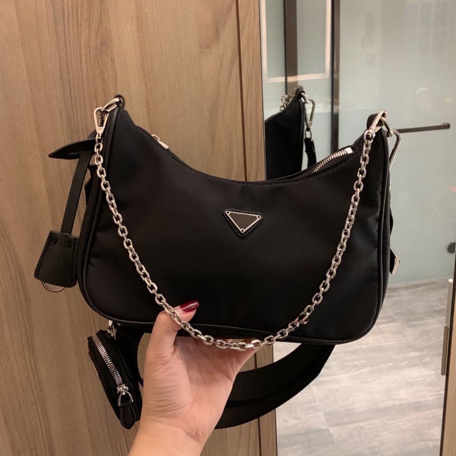 

Four Seasons Fashion Shoulder Bag Personality Canvas Hip-Hop Cross Body Ladies Handbag Nylon Waterproof And Wear Resistant Wallet Messenger Bags With Three Color#14, Black