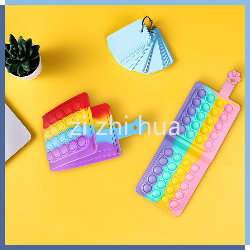 

New Fidget Toys Card package wallet rainbow silicone decompression toy finger bubble music coin purse Children's gifts