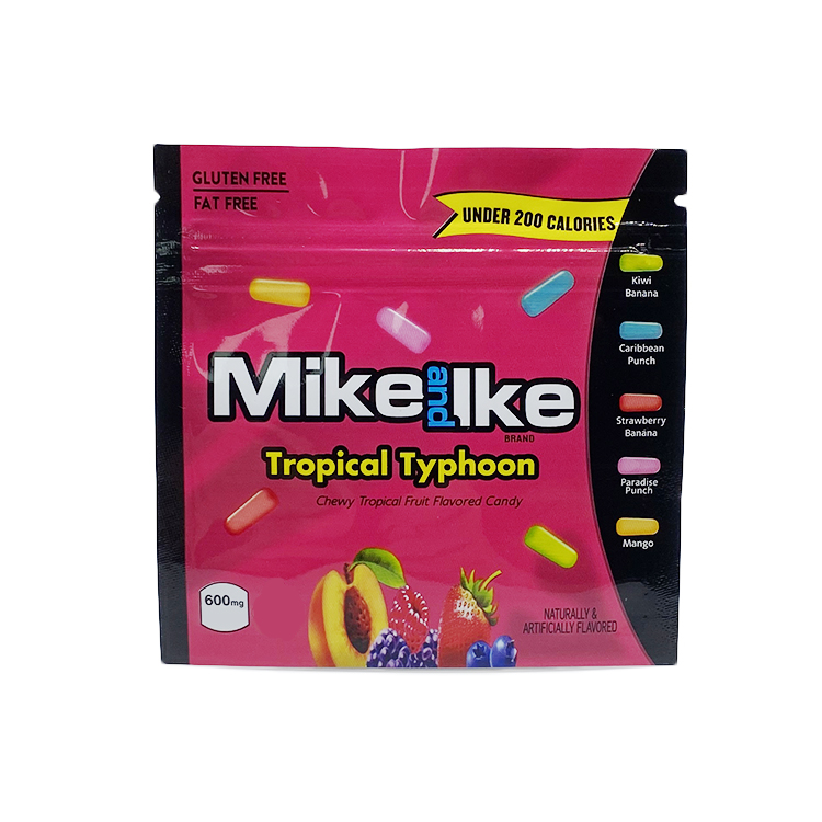 

Edibles packaging bags Tropical typhoon flavor Mike and Like gummy candy packing bag
