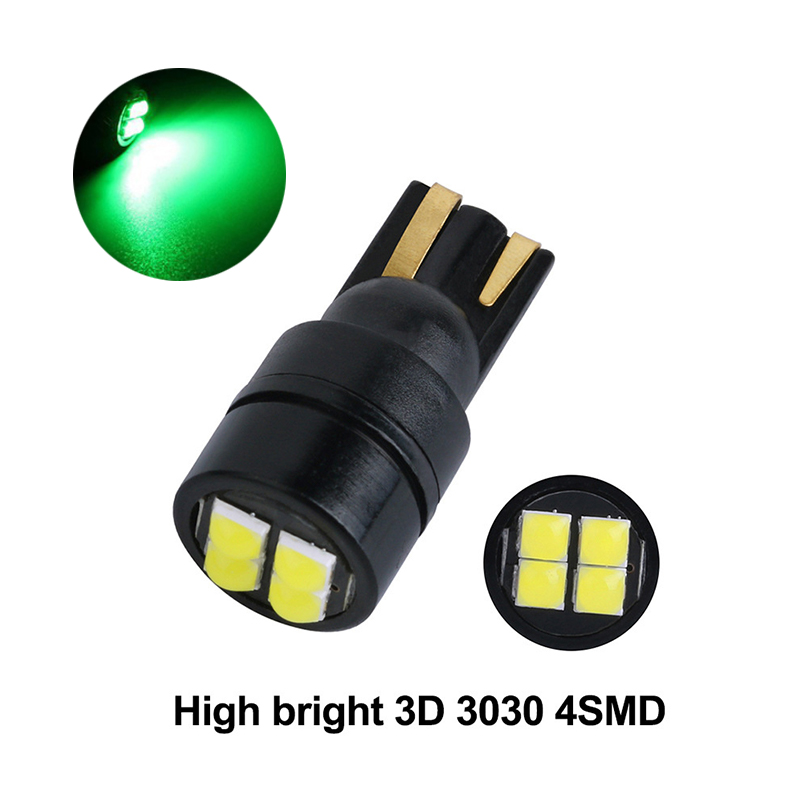 

50Pcs High Bright Green T10 3030 4SMD LED Wedge Car Bulbs 194 168 2825 Clearance Lamps Reading License Plate Lights 12V
