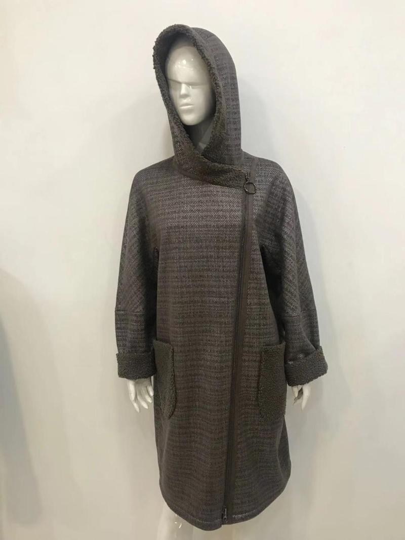 

Women's Fur & Faux AMSIIKE Coat Wool Blends Female 2021 Spring Long Fashionable And Light Casual Diagonal Zipper Outerwear, Tuo se