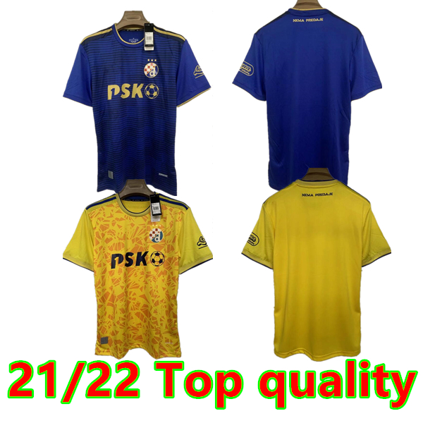 

21/22 GNK Dinamo Zagreb Soccer Jerseys 2021 2022 Home Blue ORSIC PETKOVIC PERIC OLMO ADEMI GOJAK Men Football Shirts uniforms, Black;yellow