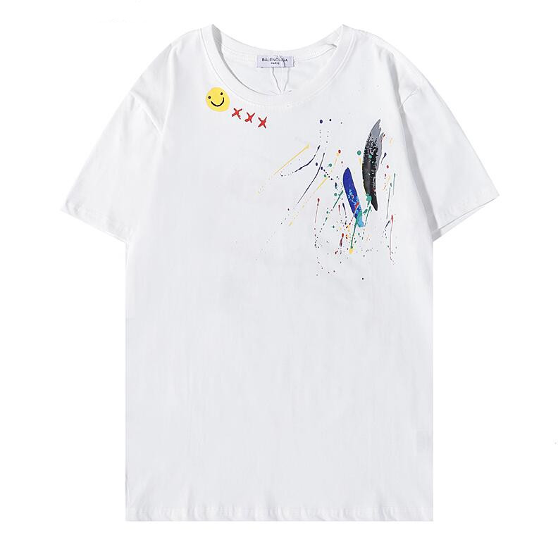

2021 New Mens Women Designers T Shirt Fashion Men  Casual T Shirts Man Clothing Street Designer Shorts Sleeve Clothes Tshirts, White