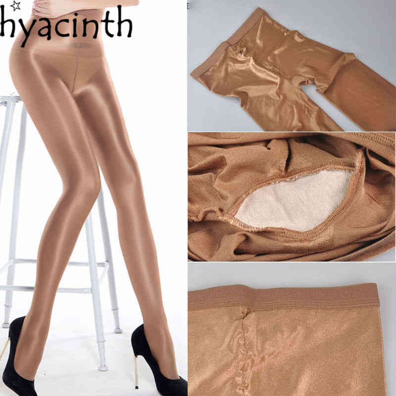 

Sexy Lingerie 70d Women Plus Size Stretch Tights Sexy Oil Shiny Glitter Pantyhose Yarns Glossy Brown Stockings Dance Fitness Opaque Hose, Red