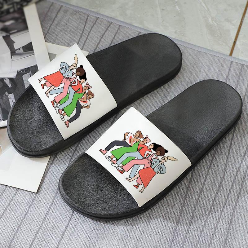 

Slippers Fashion Summer Open Toe Kawaii Girl Pattern Flip Flops For Women Non-slip Comfortable Slides, 1275