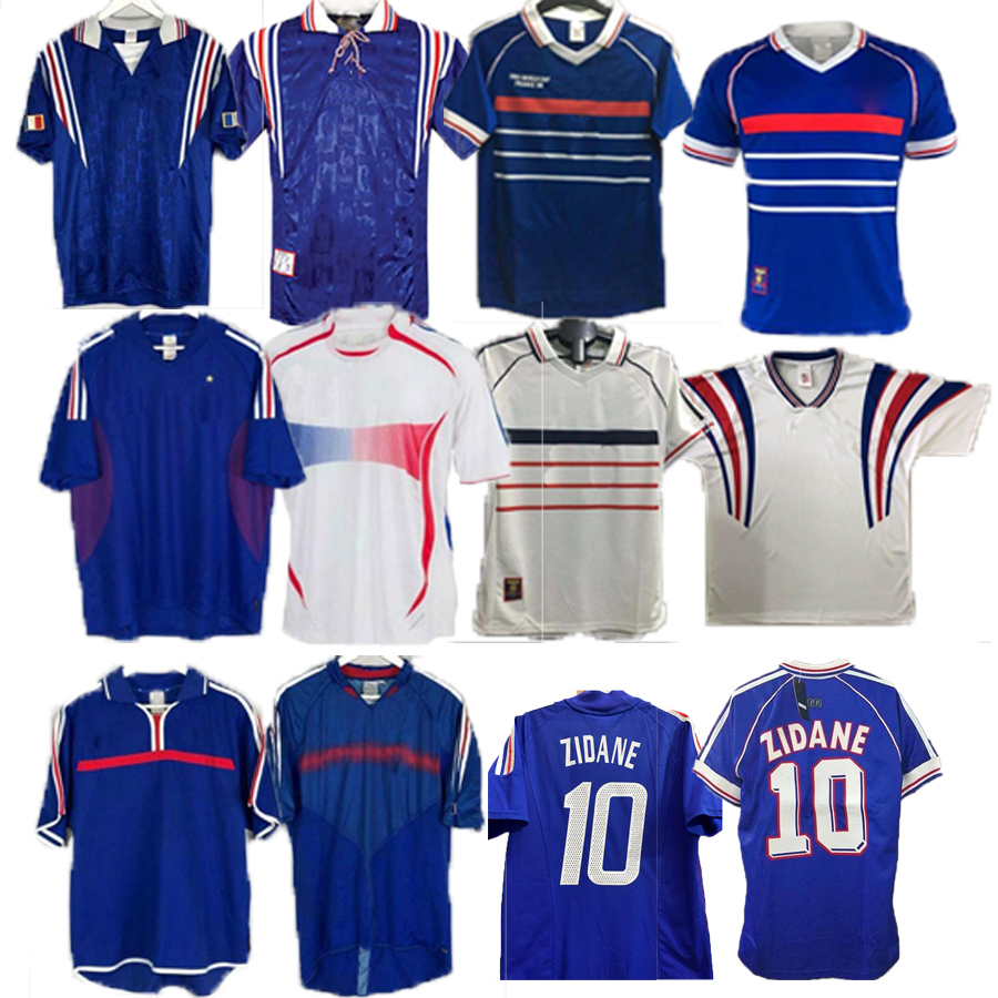 

1982 1996 1998 2002 2010 world cup RETRO FRANCE soccer jerseys MAILLOT DE FOOT VINTAGE ZIDANE HENRY 82 83 02 uniforms Football shirt, Black