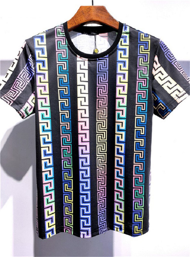 

Fashion V letter designers mens t shirt #023 Europe off summer classic baroque tees luxury white 3D print Essentials casual clothing with label, White;black