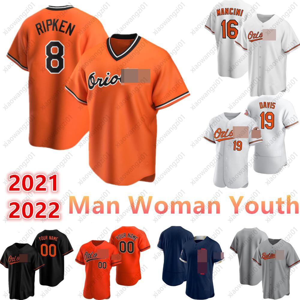 

Custom 2021 Jersey 16 Trey Mancini 31 Cedric Mullins 8 Ripken 19 Davis 20 Robinson Man woman youth baseball Jerseys, 17