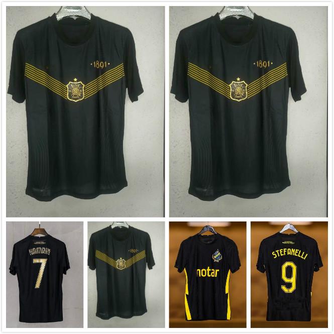 

21 22 AIK home away RINHAM SETFANELLI Fotboll 130 Years soccer jersey Shirt white Black golden Papagiannopoulos Rogic Larsson tihi 2021 2022, Black;yellow