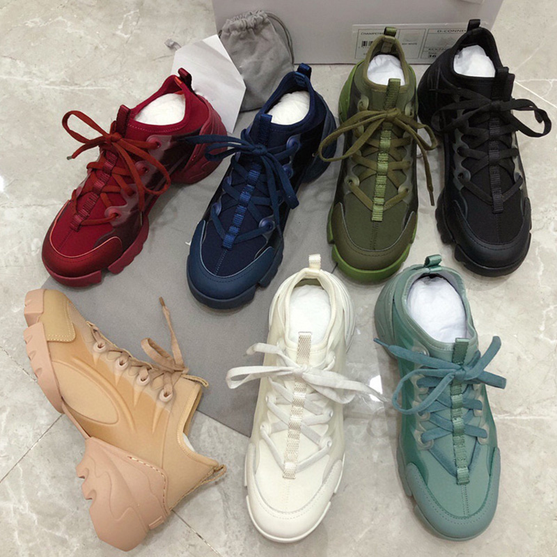 

Top quality spring summer autumn designer Sports shoes fashion woman lace 5cm thick bottom White Black Red Pink upLeather Trainers Large 35-41, Separate 1 shoe box