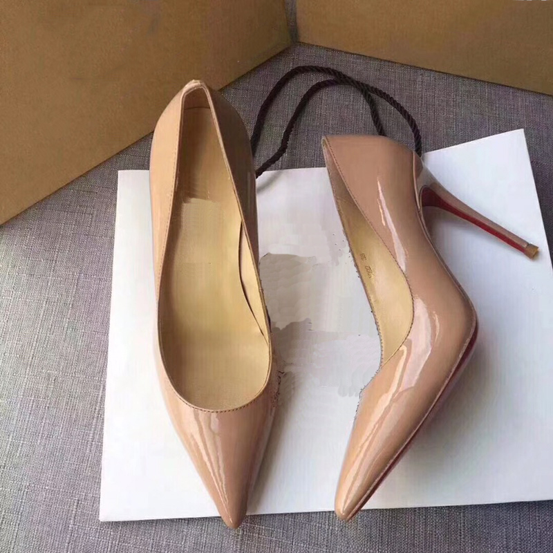 

Red Bottoms High Heels Top Quality Women Designer Shoes Sexy Pointed Toe Sole 6cm 8cm 10cm 12cm Pumps Wedding Dress Nude Black White 688