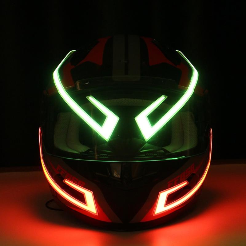 

Motorcycle Helmets Clip-type Helmet LED Cold Light Flm Self-adhesive Reflective Luminous Sticker Strip Modified Waterproof Decoration, Green