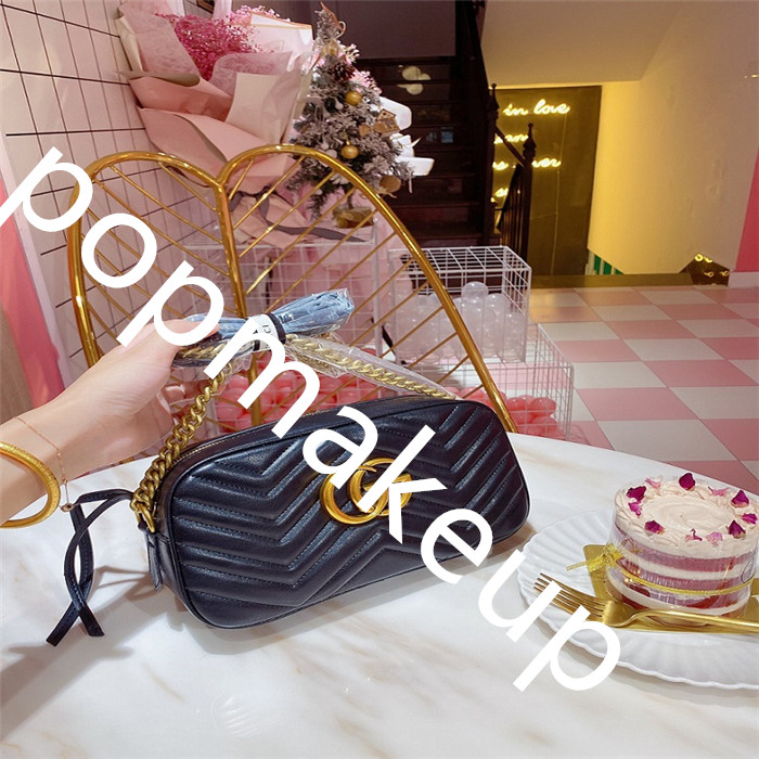 

GB4 top Designer GG bags Fashion mini Marmont GG Gold luxury Shoulder Bag Women Genuine Leather Purse handbags with series number, Black