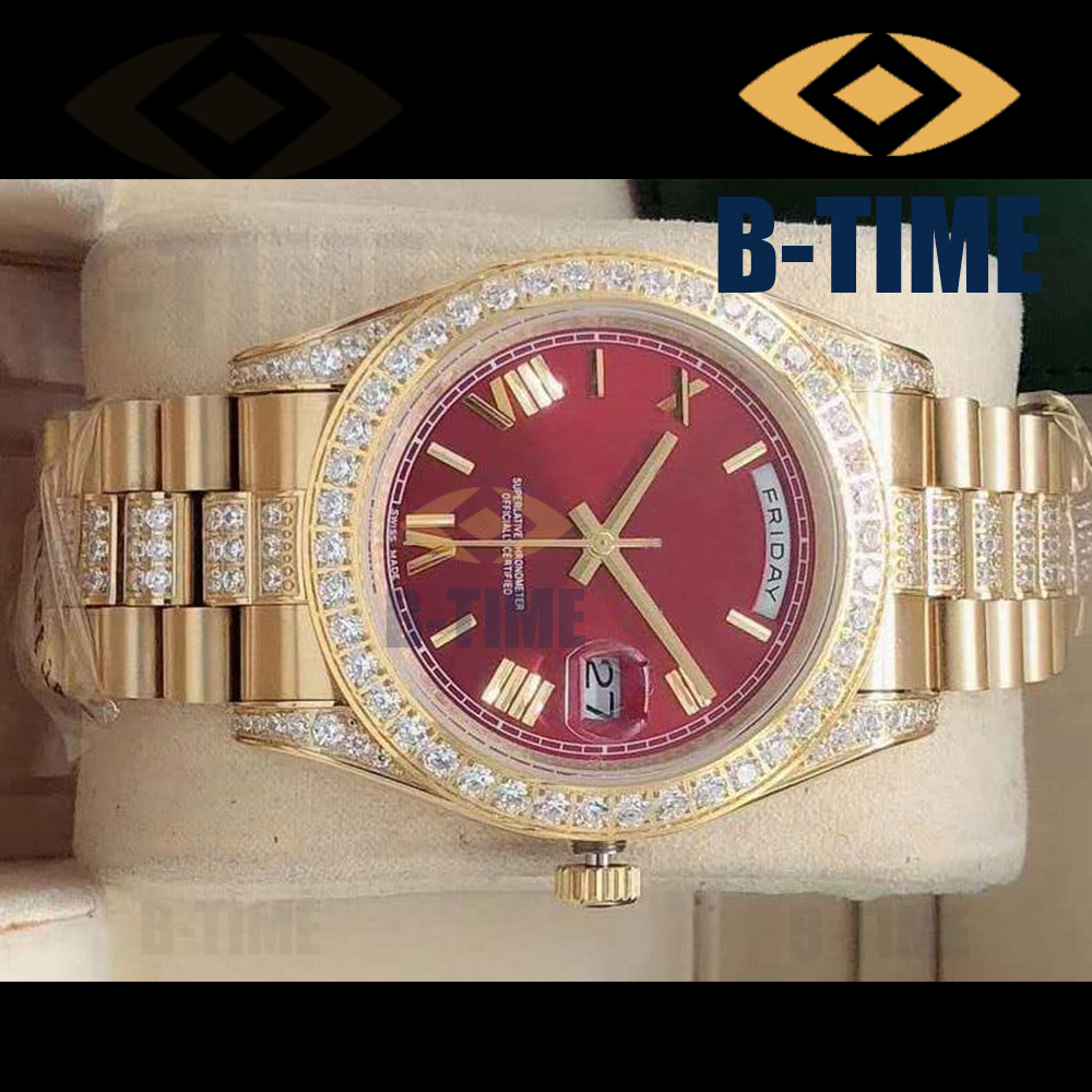 

Full gold strap with Diamonds mens watches fashion automatic men watch Mechanical men's wristwatch, Slivery;brown