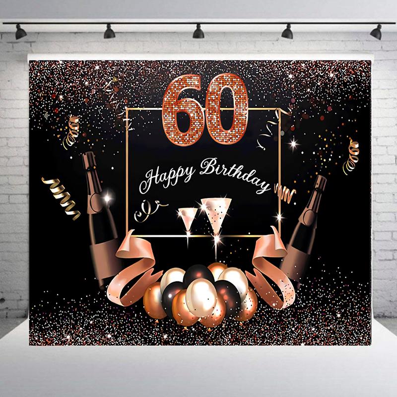 

Party Decoration 60th Happy Birthday Background Cloth Wall Backdrops For Pography Holiday Atmosphere Po Poster