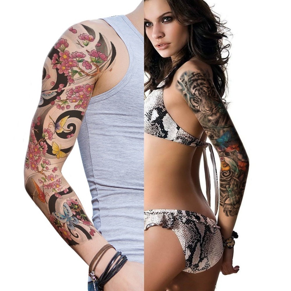 

Large Arm Temporary Tattoo Sticker Colorful Fake Tatoo Sleeve Flash Tatto Waterproof Big Body Art Men Women TQB
